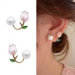 Flower Pearl Stud Earring...